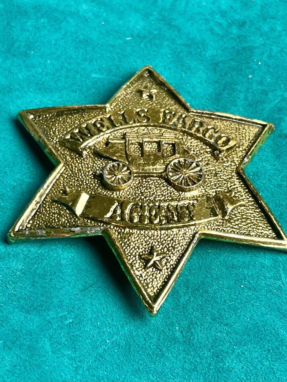 Vintage Style Wells Fargo Agent Star Badge Brooch Pin